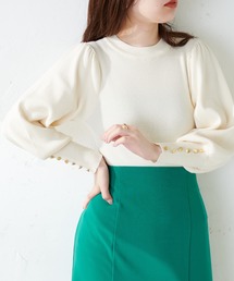 natural couture | ボリューム袖金釦リブニット(ニット/セーター)