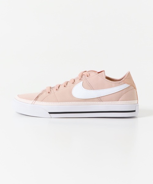 NIKE(ナイキ)の「NIKE コートレガシーキャンバス(スニーカー・レディース・ホワイト/ライトピンク・24/24.5/23.5)」の4枚目の写真