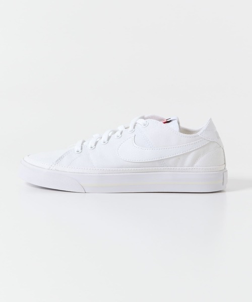 NIKE(ナイキ)の「NIKE コートレガシーキャンバス(スニーカー・レディース・ホワイト/ライトピンク・24/24.5/23.5)」の5枚目の写真