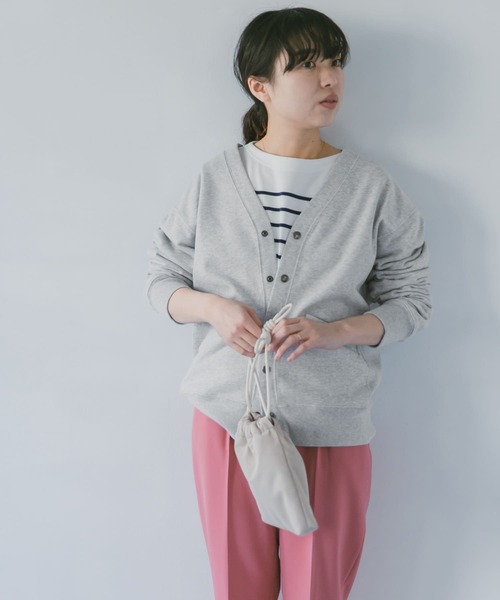 URBAN RESEARCH DOORS（アーバンリサーチドアーズ）の「裏毛Vネックカーディガン（カーディガン/ボレロ・メンズ・ネイビー/グレー/グリーン・40/38）」の5枚目の写真