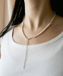 セール】pearl mix ball chain necklace／パールMIXマンテル