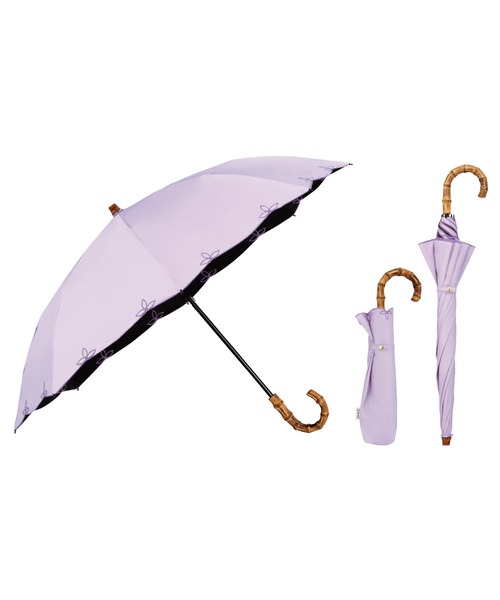 完全遮光100% 最強の日傘「UVO(ウーボ)」2段折 刺繍スカラップ ミニ(折りたたみ傘)|UVO(ウーボ) 完全遮光100% 最強の日傘「UVO(ウーボ)」2段折 刺繍スカラップ ミニ(折りたたみ傘)|UVO(ウーボ)