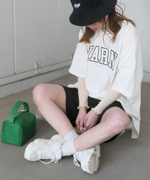 CORNERS（コーナーズ）の「WARNカレッジロゴビッグTシャツ（Tシャツ/カットソー・レディース・オフホワイト/オートミール/スミクロ・FREE）」の8枚目の写真