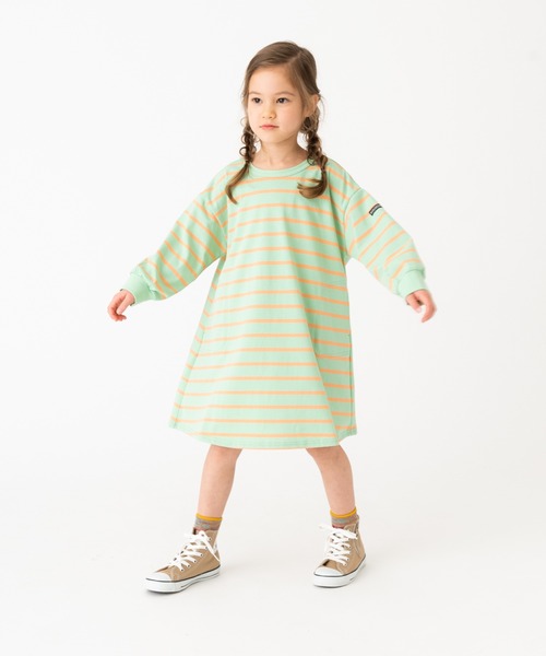 RUGGEDWORKS（ラゲッドワークス）の「《お揃い》ボーダーカットワンピース（ワンピース・キッズ・ブルー系その他/ライトグリーン・L/XS/S/XL/M）」の6枚目の写真