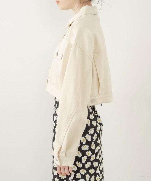 OLIVE des OLIVE（オリーブデオリーブ）の「ショート丈Gジャン（デニムジャケット・レディース・アイボリー/ワンウォッシュ・FREE）」の15枚目の写真