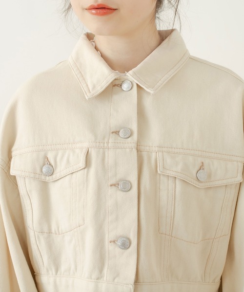 OLIVE des OLIVE（オリーブデオリーブ）の「ショート丈Gジャン（デニムジャケット・レディース・アイボリー/ワンウォッシュ・FREE）」の18枚目の写真