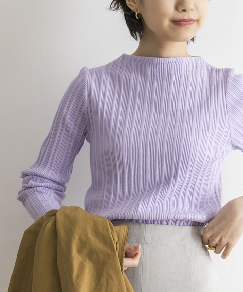 URBAN RESEARCH（アーバンリサーチ）の「ビルドネックランダムリブカットソー（Tシャツ/カットソー・レディース・ライトグレー/ブラック/パープル/グリーン・FREE）」の7枚目の写真