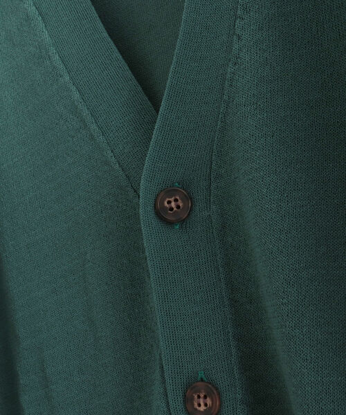 GLOSTER（グロスター）の「【GLOSTER/グロスター】サマーニットカーディガン（カーディガン/ボレロ・メンズ・チャコールグレー/グリーン/キナリ・MEDIUM/LARGE）」の12枚目の写真