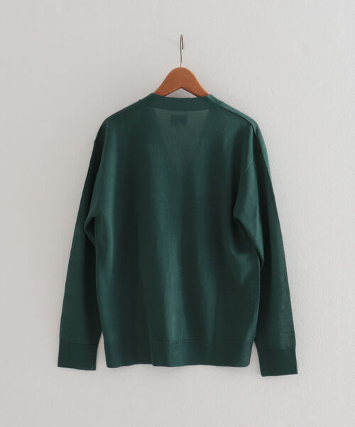 GLOSTER（グロスター）の「【GLOSTER/グロスター】サマーニットカーディガン（カーディガン/ボレロ・メンズ・チャコールグレー/グリーン/キナリ・MEDIUM/LARGE）」の15枚目の写真