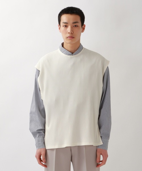 ALAND(エーランド)の「3.3Field Trip/PLEATSノースリーブ 2275824(ベスト・メンズ・アイボリー/ブラック・FREE)」の11枚目の写真