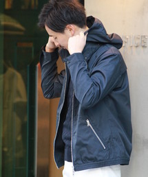 EDIFICE | 【予約】EXギンガムメモリーフードブルゾン(ナイロンジャケット)