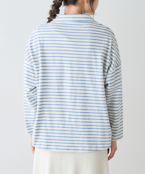 ボーダーハーフジッププルオーバー（Tシャツ/カットソー）｜PUAL CE