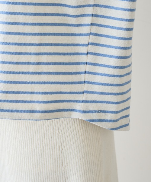 PUAL CE CIN（ピュアルセシン）の「ボーダーハーフジッププルオーバー（Tシャツ/カットソー・レディース・ホワイト×ブルー/ホワイト×ブラック/ブラック×ホワイト・FREE）」の22枚目の写真