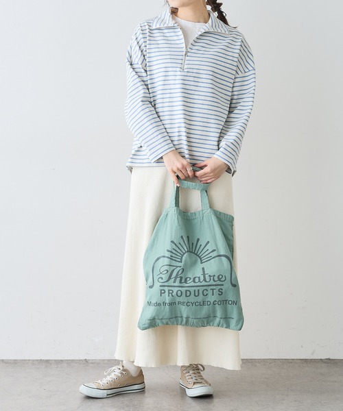 PUAL CE CIN（ピュアルセシン）の「ボーダーハーフジッププルオーバー（Tシャツ/カットソー・レディース・ホワイト×ブルー/ホワイト×ブラック/ブラック×ホワイト・FREE）」の6枚目の写真