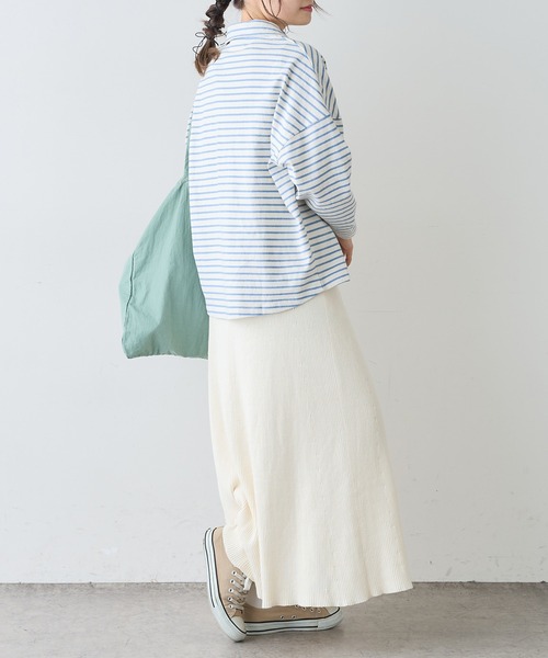 PUAL CE CIN（ピュアルセシン）の「ボーダーハーフジッププルオーバー（Tシャツ/カットソー・レディース・ホワイト×ブルー/ホワイト×ブラック/ブラック×ホワイト・FREE）」の7枚目の写真