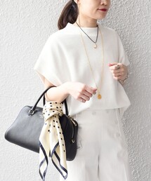 *〈手洗い可能〉ワイドアームリブニットソー◇