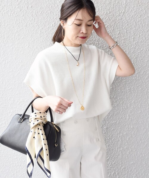 SHIPS(シップス)の「*〈手洗い可能〉ワイドアームリブニットソー◇(ベスト・レディース・オフホワイト/ブラック/ネイビー/キャメル/ライトイエロー・ONE SIZE)」の20枚目の写真