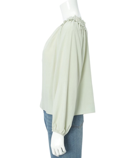 fifth(フィフス)の「スクエアネックギャザーブラウス(シャツ/ブラウス・レディース・ライトグリーン/ホワイト・M)」の14枚目の写真