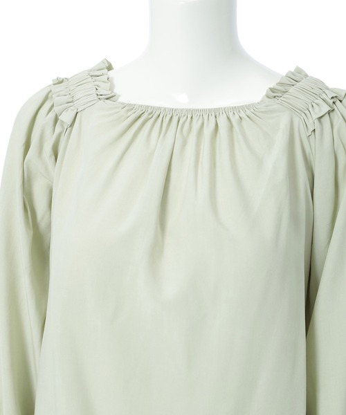 fifth(フィフス)の「スクエアネックギャザーブラウス(シャツ/ブラウス・レディース・ライトグリーン/ホワイト・M)」の16枚目の写真