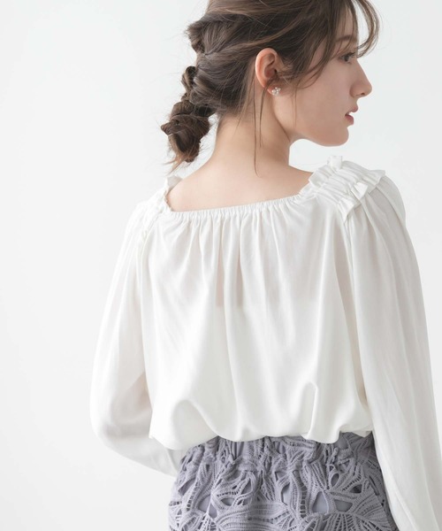 fifth(フィフス)の「スクエアネックギャザーブラウス(シャツ/ブラウス・レディース・ライトグリーン/ホワイト・M)」の22枚目の写真