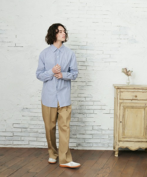 CASPER JOHN(キャスパージョン)の「ツイルワイドテーパードパンツ(その他パンツ・メンズ・ネイビー/ベージュ・マルチサイズ)」の6枚目の写真