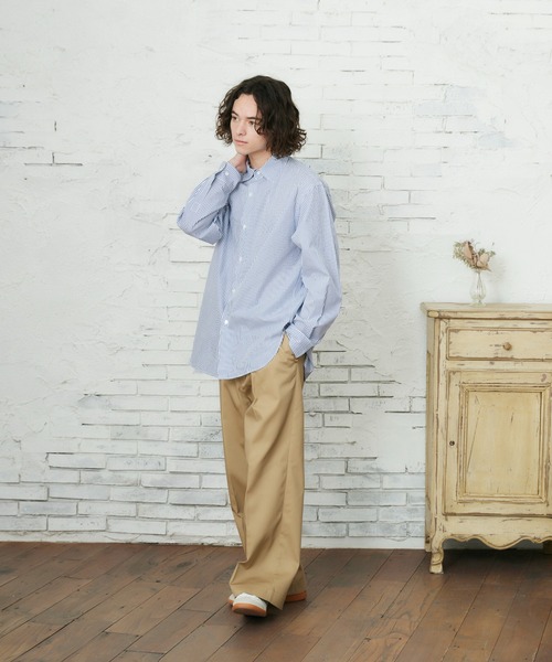 CASPER JOHN(キャスパージョン)の「ツイルワイドテーパードパンツ(その他パンツ・メンズ・ネイビー/ベージュ・マルチサイズ)」の8枚目の写真