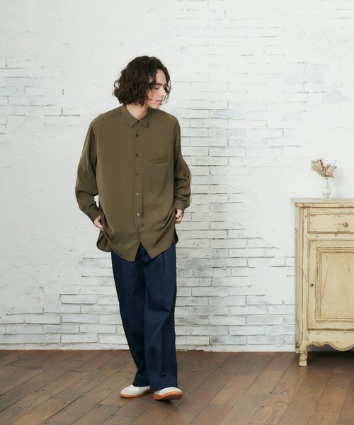 CASPER JOHN(キャスパージョン)の「ツイルワイドテーパードパンツ(その他パンツ・メンズ・ネイビー/ベージュ・マルチサイズ)」の11枚目の写真