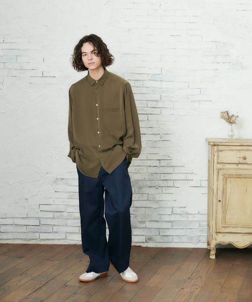 CASPER JOHN(キャスパージョン)の「ツイルワイドテーパードパンツ(その他パンツ・メンズ・ネイビー/ベージュ・マルチサイズ)」の13枚目の写真