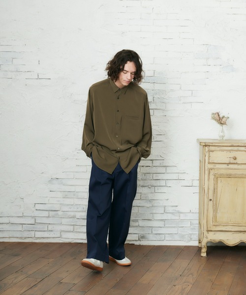 CASPER JOHN(キャスパージョン)の「ツイルワイドテーパードパンツ(その他パンツ・メンズ・ネイビー/ベージュ・マルチサイズ)」の14枚目の写真