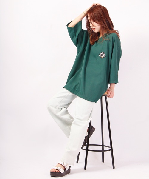 Vネック半袖ビッグシルエットプルオーバー（Tシャツ/カットソー
