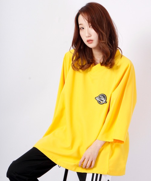 A.T,C in the attic homme(エーティーシーインジアティックオム)の「Vネック半袖ビッグシルエットプルオーバー(Tシャツ/カットソー・メンズ・ブラック/イエロー/グリーン・M/L)」の21枚目の写真