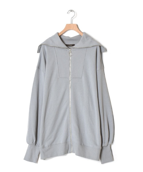 w closet（ダブルクローゼット）の「スウェット衿付きフィンガーホールプルオーバー（スウェット・レディース・オフホワイト/ライトグリーン/グレイッシュベージュ/サックスブルー系・FREE）」の18枚目の写真