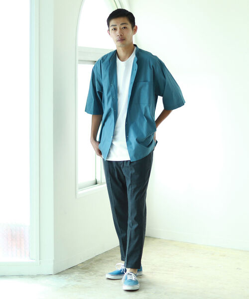 BEAMS（ビームス）の「BEAMS / バンドカラー イージーシャツ（シャツ/ブラウス・メンズ・ブルー系その他4/ベージュ・MEDIUM/LARGE/X-LARGE/SMALL）」の5枚目の写真