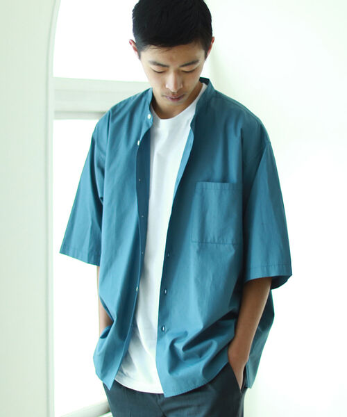 BEAMS（ビームス）の「BEAMS / バンドカラー イージーシャツ（シャツ/ブラウス・メンズ・ブルー系その他4/ベージュ・MEDIUM/LARGE/X-LARGE/SMALL）」の18枚目の写真