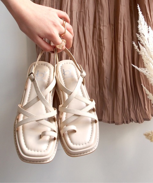 byあしながおじさん（バイアシナガオジサン）の「厚底ワントーンコードサンダル　-8740127（サンダル・レディース・ライトブルー/ブラック/ブラウン/アイボリー・LL/S/M/L）」の2枚目の写真