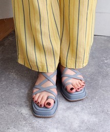 厚底ワントーンコードサンダル　-8740127