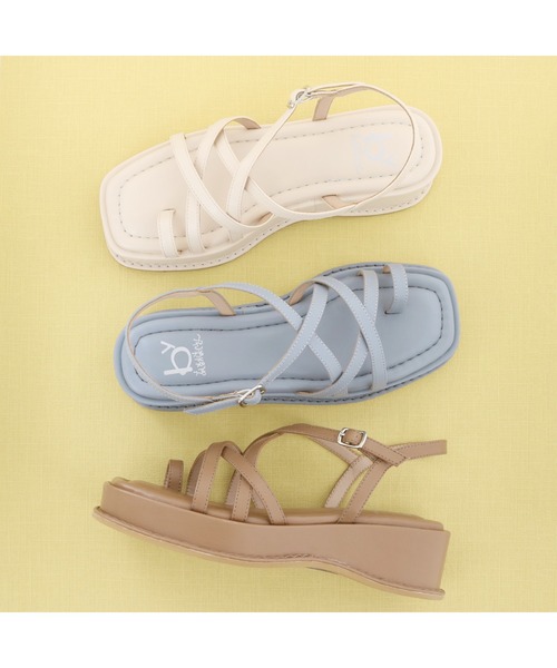 byあしながおじさん（バイアシナガオジサン）の「厚底ワントーンコードサンダル　-8740127（サンダル・レディース・ライトブルー/ブラック/ブラウン/アイボリー・LL/S/M/L）」の5枚目の写真