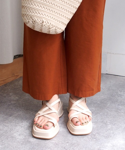 byあしながおじさん（バイアシナガオジサン）の「厚底ワントーンコードサンダル　-8740127（サンダル・レディース・ライトブルー/ブラック/ブラウン/アイボリー・LL/S/M/L）」の7枚目の写真