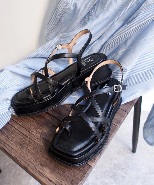 byあしながおじさん（バイアシナガオジサン）の「厚底ワントーンコードサンダル　-8740127（サンダル・レディース・ライトブルー/ブラック/ブラウン/アイボリー・LL/S/M/L）」の19枚目の写真