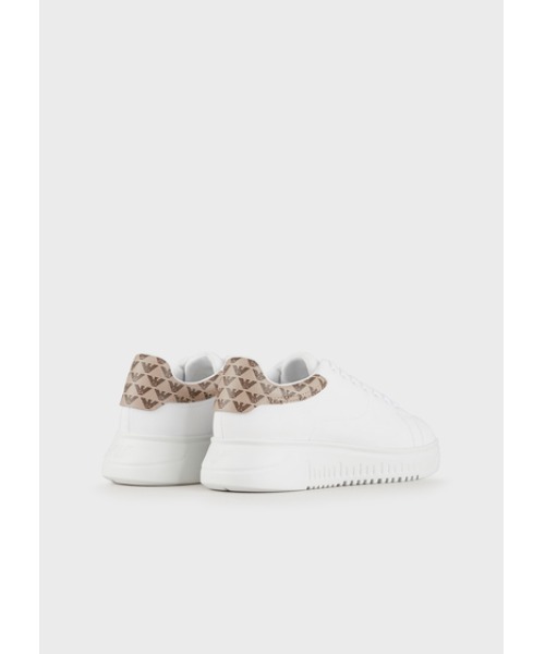 EMPORIO ARMANI（エンポリオアルマーニ）の「【エンポリオ アルマーニ】スニーカー レザー製 モノグラムバック（スニーカー・レディース・ホワイト系その他・38/37/36）」の4枚目の写真