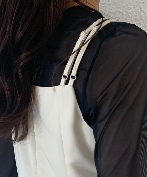 JUNOAH（ジュノア）の「Iラインキャミワンピース（ワンピース・レディース・ブラック/ブラウン/アイボリー/グレイッシュベージュ/ブルー/ミント・MEDIUM/LARGE/X-LARGE）」の21枚目の写真