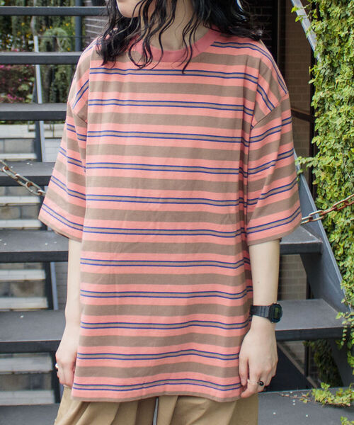 GLOSTER（グロスター）の「【GLOSTER/グロスター】ヴィンテージ加工 OLDボーダーTシャツ（Tシャツ/カットソー・メンズ・ブラック/レッド/ブルー/グリーン・MEDIUM/LARGE）」の4枚目の写真