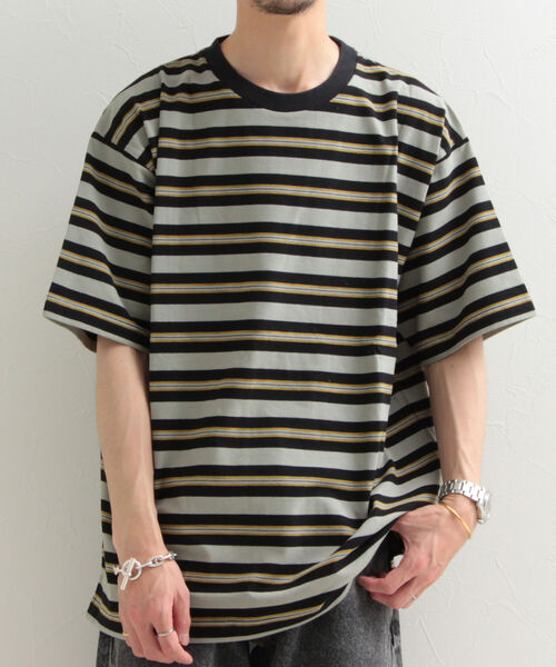 GLOSTER（グロスター）の「【GLOSTER/グロスター】ヴィンテージ加工 OLDボーダーTシャツ（Tシャツ/カットソー・メンズ・ブラック/レッド/ブルー/グリーン・MEDIUM/LARGE）」の18枚目の写真