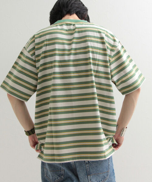 GLOSTER（グロスター）の「【GLOSTER/グロスター】ヴィンテージ加工 OLDボーダーTシャツ（Tシャツ/カットソー・メンズ・ブラック/レッド/ブルー/グリーン・MEDIUM/LARGE）」の10枚目の写真