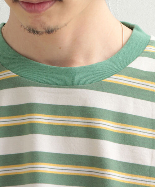 GLOSTER（グロスター）の「【GLOSTER/グロスター】ヴィンテージ加工 OLDボーダーTシャツ（Tシャツ/カットソー・メンズ・ブラック/レッド/ブルー/グリーン・MEDIUM/LARGE）」の9枚目の写真