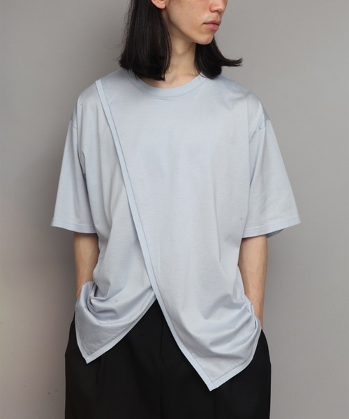 ato(アトウ)の「SLIT PULL-OVER T(Tシャツ/カットソー・メンズ・ホワイト/ライトブルー/ブラック・46/48)」の3枚目の写真