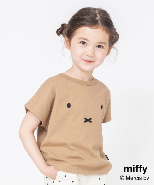 Miffy( ミッフィー)の「【Miffy/ミッフィー】フェイス半袖Tシャツ(Tシャツ/カットソー・キッズ・ブラウン/オフホワイト・90/100/110/120/130)」の2枚目の写真
