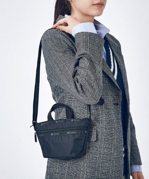[Lesportsac]MINI CROSSBODYリサイクルドブラックJP MINI PHONE CROSSBODYリサイクルドブラックJP（ミニバッグ