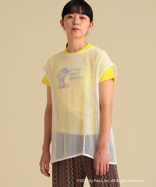 Ray BEAMS(レイビームス)の「Ray BEAMS / バック リボン メッシュ ベスト(ベスト・レディース・ホワイト/ブラック・ONE SIZE)」の3枚目の写真