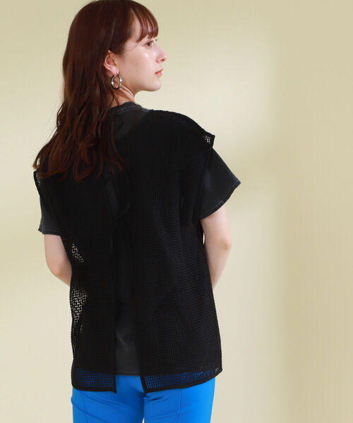Ray BEAMS(レイビームス)の「Ray BEAMS / バック リボン メッシュ ベスト(ベスト・レディース・ホワイト/ブラック・ONE SIZE)」の10枚目の写真
